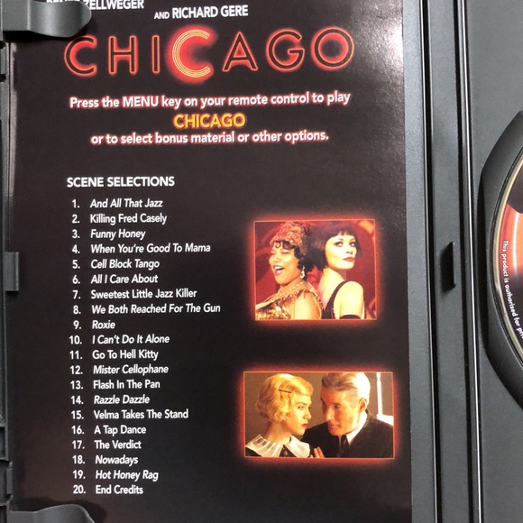 Chicago (DVD 2003 Widescreen) Renee Zellweger Catherine Zeta Jones Richard Gere - Picture 9 of 9